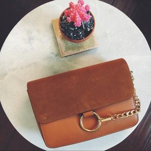 Belle Brown O Ring Buckle Crossbody